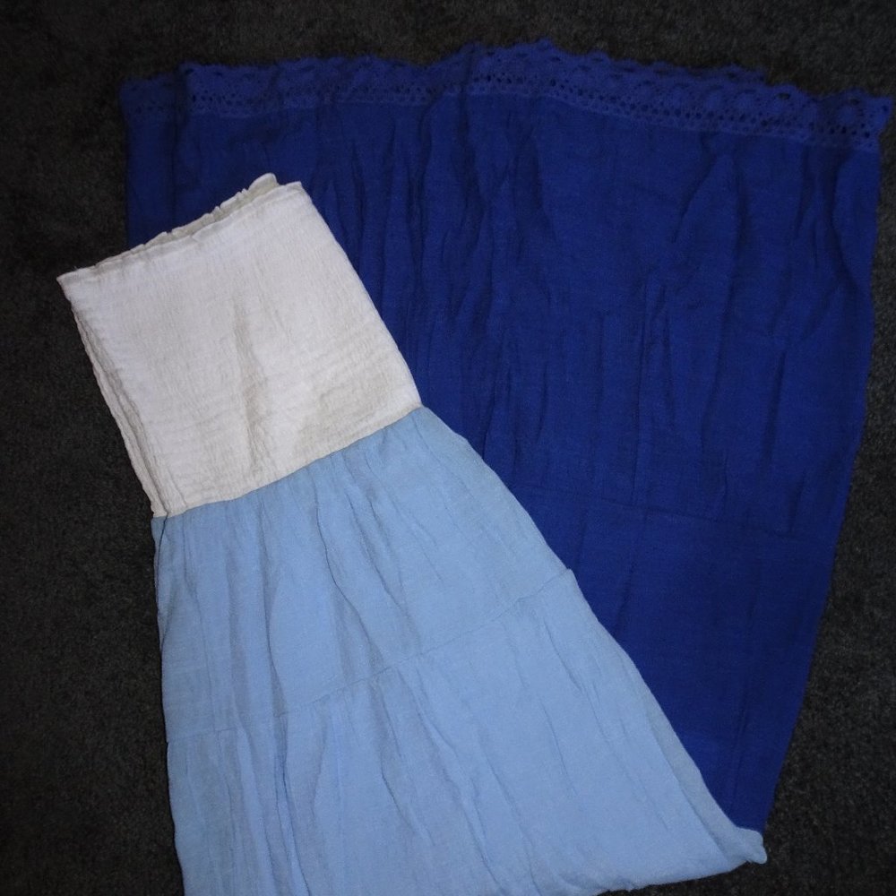 Venus Smocked White, Light and Dark Blue Size 2x